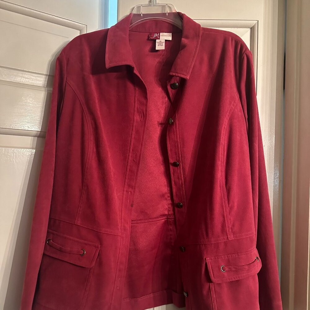 Red Jacket and Pant Suit